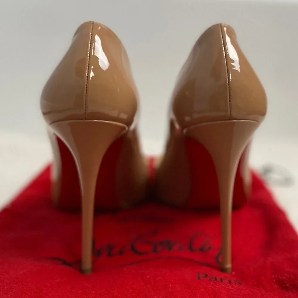 Christian Louboutin Pumps Beige Tan Patent Leather Simple - Picture 7 of 12